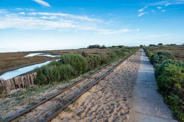 Barril Plajı 'na giderken Ton Balığı Müzesi' nin yanında Tavira, Algarve, Portekiz