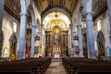 Setubal, Portekiz - 29 Şubat 2024: Igreja de Sao Juliao Kilisesi, Portekiz 'in Setubal şehrinde yer alan 18. yüzyıl kilisesidir.