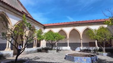 İsa 'nın Tarikatı Manastırı, Convento de Cristo, Tomar şehrinin en önemli şehridir. Santarem Bölgesi. Portekiz.