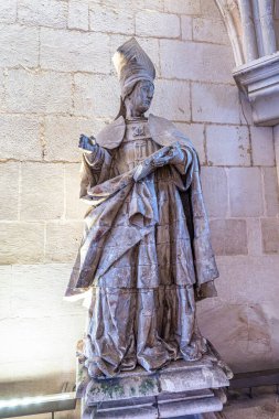 Portekiz, Alcobaca 'daki Alcobaca Manastırı, Mosteiro de Santa Maria de Alcobaca' da bölüm evi. Bir Ortaçağ Katolik Manastırı