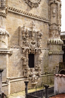 İsa 'nın Tarikatı Manastırı, Convento de Cristo, Tomar şehrinin en önemli şehridir. Santarem Bölgesi. Portekiz.