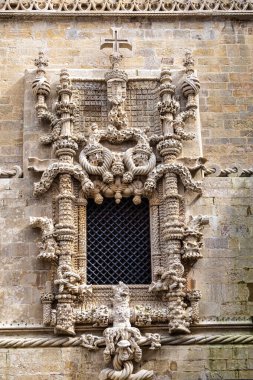 İsa 'nın Tarikatı Manastırı, Convento de Cristo, Tomar şehrinin en önemli şehridir. Santarem Bölgesi. Portekiz.