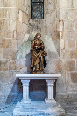 Alcobaca, Portekiz - Mar 08, 2024: Alcobaca manastırı, Mosteiro de Santa Maria de Alcobaca Portekiz, Avrupa 'da bulunan Orta Çağ Katolik Manastırı.