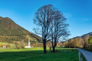 Kilise St. Leonhard Fischhausen Gölü Schliersee, Bavyera, Bavyera, Almanya üst, Avrupa içinde