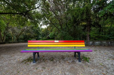 Autumn view of the Luitpold park, located near the Olympic Park in Munich, Bavaria, Germany clipart