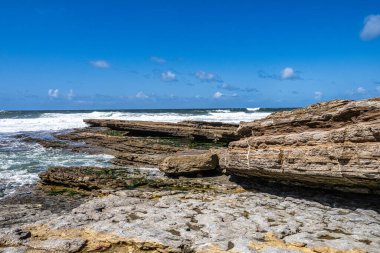 View of the Praia da Empa Beach in Ericeira village near Lisbon in Portugal clipart