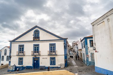 View of the Emmerico Nunes Cultural Center in downtwon Sines in Portugal, Europe clipart