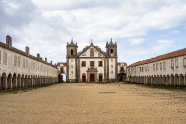 The sanctuary complex Santuario de Nossa Senhora do Cabo Espichel, which includes the church still in use today, located to the west of Sesimbra, Portugal clipart