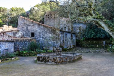 Portekiz 'deki Serra de Sintra Ulusal Parkı' nda terk edilmiş ve boş bir ortaçağ kongresi.
