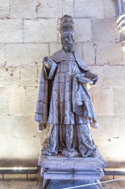 Portekiz, Alcobaca 'daki Alcobaca Manastırı, Mosteiro de Santa Maria de Alcobaca' da bölüm evi. Bir Ortaçağ Katolik Manastırı