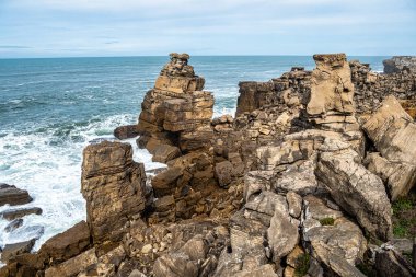 Carst plato Cape Carvoeiro, Revelim dos Remedios, Peniche yarımadası, Portekiz