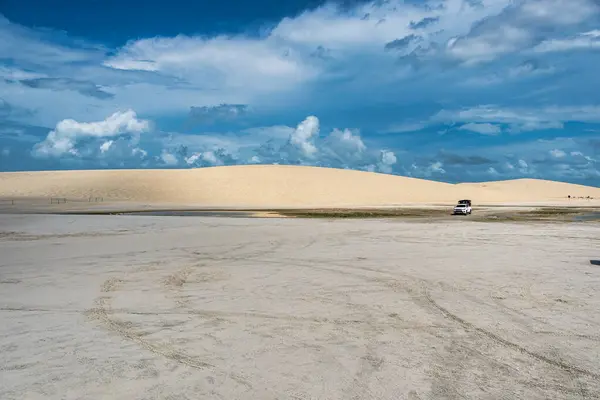 Buggy tour to the Amancio lagoon at Jericoacoara in Brazil. Dunes of Ceara