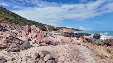 Brezilya 'nın Ceara Eyaleti' ndeki Jericoacoara 'dan Pedra Furada' ya kadar sahil ve plajlar boyunca yol..