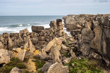 Carst plato Cape Carvoeiro, Revelim dos Remedios, Peniche yarımadası, Portekiz