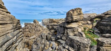 Carst plato Cape Carvoeiro, Revelim dos Remedios, Peniche yarımadası, Portekiz