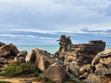 Carst plato Cape Carvoeiro, Revelim dos Remedios, Peniche yarımadası, Portekiz