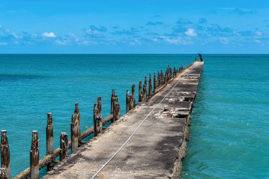 Brezilya 'da Fortaleza, Ceara' daki Iracema plajında İngiliz Köprüsü. Fortaleza şehrinin mimari ve tarihi mirası