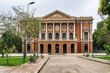 The Theatro da Paz, Barış Tiyatrosu Belem, Para, Brezilya. Amazon 'da kauçuğun altın çağı içinde neoklasik mimari çizgiler üzerine inşa edildi.