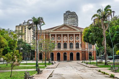 The Theatro da Paz, Barış Tiyatrosu Belem, Para, Brezilya. Amazon 'da kauçuğun altın çağı içinde neoklasik mimari çizgiler üzerine inşa edildi.