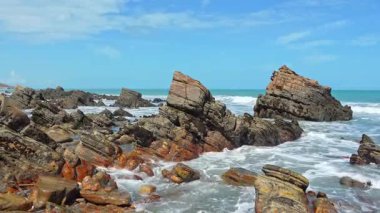 Brezilya 'nın Ceara Eyaleti' ndeki Jericoacoara 'dan Pedra Furada' ya kadar sahil ve plajlar boyunca yol..