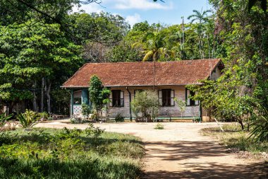 Belterra 'da Amerikan tarzı evler, Brezilya' da Para. Henry Fords 'un otomobil endüstrisi tarafından bölgede kauçuk keşifleri sırasında kurulan Amerikan köyü.