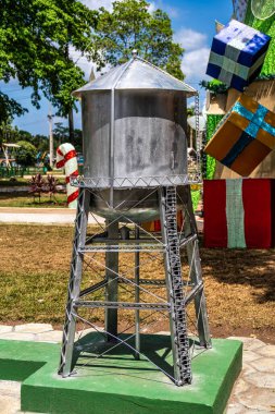 Brezilya Meydanı, Belterra 'da Praca Brasil, Brezilya' da Para. Henry Fords 'un otomobil endüstrisi tarafından bölgede kauçuk keşifleri sırasında kurulan Amerikan köyü.