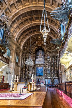 Coimbra, Portekiz - 14 Aralık 2025: Yeni Coimbra Katedrali, Se Nova de Coimbra in, Portekiz. 1543 'te şehirde kurulan Coimbra Cizvit Formasyon Evi' nin önceki bölümlerinde...