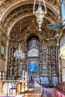 Coimbra, Portekiz - 14 Aralık 2025: Yeni Coimbra Katedrali, Se Nova de Coimbra in, Portekiz. 1543 'te şehirde kurulan Coimbra Cizvit Formasyon Evi' nin önceki bölümlerinde...