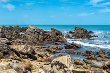 Brezilya 'nın Ceara Eyaleti' ndeki Jericoacoara 'dan Pedra Furada' ya kadar sahil ve plajlar boyunca yol..