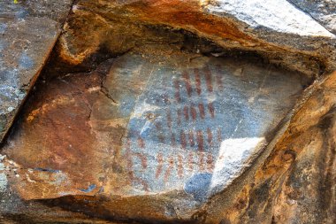 Junco Vadisi 'ndeki kaya resimleri, Arronches, Portekiz' deki Alentejo.