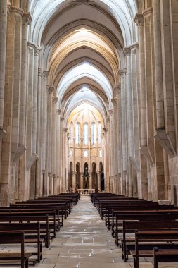Alcobaca, Portekiz - Mar 08, 2025: Alcobaca manastırı, Mosteiro de Santa Maria de Alcobaca Portekiz, Avrupa 'da bulunan Orta Çağ Katolik Manastırı.
