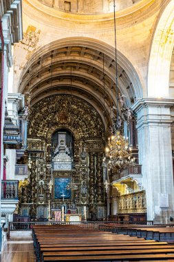 Coimbra, Portekiz - 14 Aralık 2025: Yeni Coimbra Katedrali, Se Nova de Coimbra in, Portekiz. 1543 'te şehirde kurulan Coimbra Cizvit Formasyon Evi' nin önceki bölümlerinde...