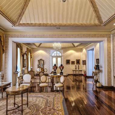 Sao Luis, Brezilya - 11 Ocak 2025: Aslan Sarayı 'nın içi, Palacio dos Leoes, Maranhao hükümetinin merkezi, Sao Luis, Maranhao, Brezilya' nın kuzeydoğusunda yer alan tarihi şehir.