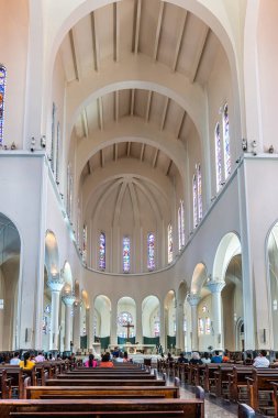 Fortaleza, Brazil- 29 Kasım 2024: Brezilya 'daki Fortaleza' da bulunan St. Joseph Katedrali 'nin iç manzarası.