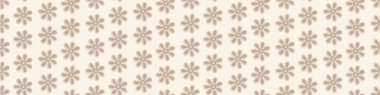 Wildflower seamless vector seamless border. Neutral beige brown naive meadow flowers banner. Hand drawn line art outline botanical design. Garden flower cottagecore aesthetic for packaging.