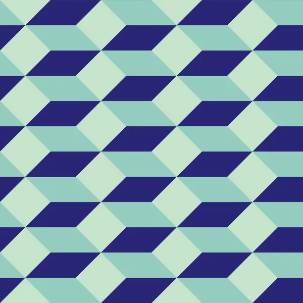 Синий Трехмерный Изометрический Вектор Куба Бесшовный Фон Шаблона Горизонтальные Ряды — стоковый вектор