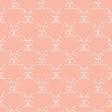Pembe ogee dekoratif, pürüzsüz, elle çizilmiş şekilli bir arka plan. Zarif geometrik stil dekore edilmiş arka plan. Broşür, ambalaj, düğün, bebek için süsleme tekrarları.