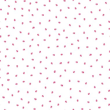 Şirin pembe uğur böcekleri kusursuz vektör desenli arka plan. Kawaii karton uğurkuşu karakterleri polka arkaplanda. Yaz boyunca her yere dağıtıldı, bebeğim, kızlar. Paketleme için uğur böceği motifi.