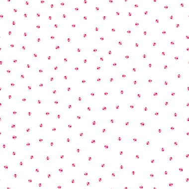 Cute pink ladybugs seamless vector pattern background. Kawaii carton ladybird characters on polka dot backdrop. Scattered all over print for summer, baby, girls. Ladybug motif for packaging. clipart