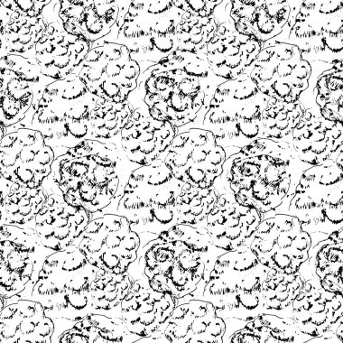 Vektör soyut beton doku arkaplan deseni. Elle çizilmiş siyah beyaz dağınık çakıl taşı arkaplanı. Tüm baskılarda tek renk tekrarlanıyor. Yapısal grunge taşı veya oymalı tasarım