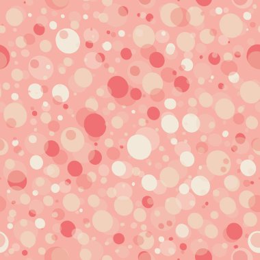 Vektörsüz arka plan pembe noktalı desen. Basit, minimuma yakın, üstüste binen noktalı, 2 tonluk renk dokusu. Çocuk odası duvar kâğıdı ya da boho kabarcıkları her yere basılmış.