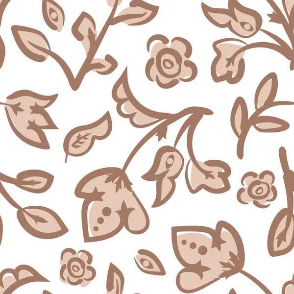 Beyaz arka planda pembe beyaz çiçekler olan kusursuz tekrarlama şablonu. Sade ve çok yönlü retro yazlık. Her gün sakinleştirici ışık tonlarında süslü çiçek arkaplanı..