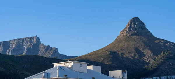 stock image Lion's Head and Table Mountain on the South Atlantic Coast near Cape Town South Africa