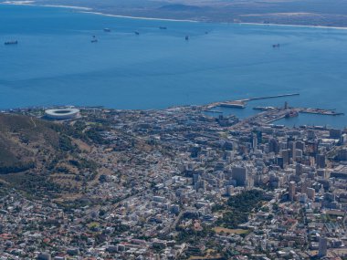 Cape Town 'un havadan görünüşü Güney Afrika