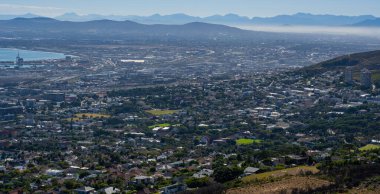 Cape Town 'un havadan görünüşü Güney Afrika