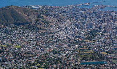 Cape Town 'un havadan görünüşü Güney Afrika