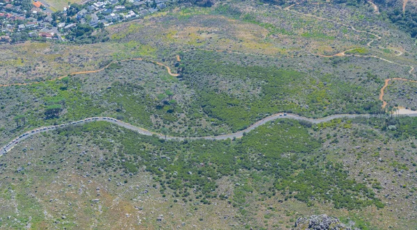 Access road to Table Mountain from the air near Cape Town South Africa