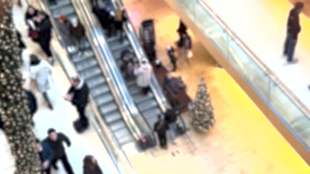 Blurred People Shopping Shopping Centre — Stockvideo