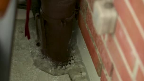 Overflowing Drainage Downpipe Overfilled Infiltration Shaft Severe Storm Rainstorm — Video Stock