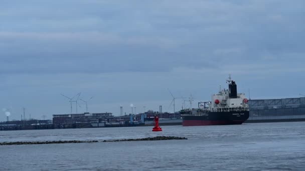 Chemical Ship Tanker Elbe Hamburg — Stok video